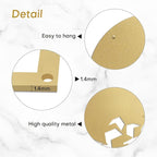 SIGNLEADER Metal Wall Art Decor Circles Abstract Shapes Minimalist Modern Abstract Wall Sculpture Hangings Home Decoration for Living Room, Bedroom, Bathroom, Kitchen, Outdoor - 18" Gold