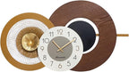 27x16 Inch Large Decorative Wall Clock - Wood & Metal Mid Century Modern Clock Non-Ticking Silent Battery Operated for Living Room, Bedroom, Kitchen, Office, Home