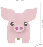 Wooden Pig Figurine Eyeglass Holder Glasses Organizer Stand Desktop Sunglasses Display Rack Wood Carving Decoration for Office Table