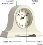 JONES CLOCKS® Speakeasy Mantel Clock | Classic Napoleon’s hat Design | Pale Cream | Contemporary Classic Style for Desk, Table, Shelf or Bedside