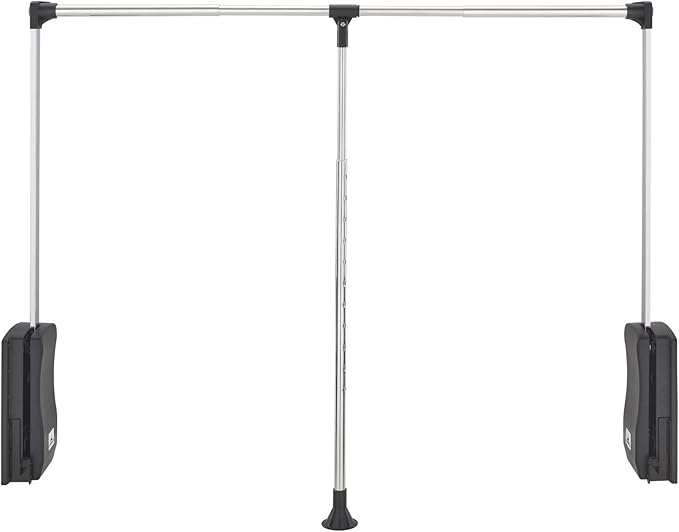 Rev-A-Shelf 35"-48" Pull Down Adjustable Side Mounted Closet Rod for Kitchen/Bathroom Cabinets w/Telescoping Handle & Hardware, Chrome, CPDR-3548