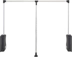 Rev-A-Shelf 35"-48" Pull Down Adjustable Side Mounted Closet Rod for Kitchen/Bathroom Cabinets w/Telescoping Handle & Hardware, Chrome, CPDR-3548