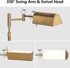 SUNMORY Dimmable LED Pharmacy Floor Lamp, 16W/1500LM Bright Reading Floor Lamp with Remote & Touch Control, 350°Swing Arm, Adjustable Task Craft Standing Lamp for Living Room Bedroom Office, Gold