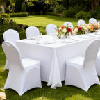 30 Pcs White Folding Chair Cover Washable Removable Universal Fitted Chair Cover Protector for Wedding Party Banquet Holidays Celebration Decoration Chair Covers
