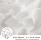 XeGe Plush Shaggy Duvet Cover Set, Luxury Ultra Soft Velvet Fluffy Bedding Sets 3 Pieces(1 Furry Faux Fur Comforter Cover King Size + 2 Fuzzy Faux Fur Pillowcases), Zipper Closure(King, White)