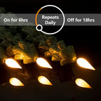 Homemory 3 PCS Flameless Taper Candles with 6-Hours Timer, 9.7 Inches Christmas Tree Candlesticks, Real Wax Battery Operated Window Candles with 3D Flickering Flame for Fireplace Christmas