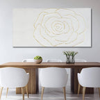 NBAODAN Minimalist Wall Decor Abstract Canvas Art Modern Artwork Living Room Wall Decorations White and Gold Art Flowers Picture 29x58 Inch