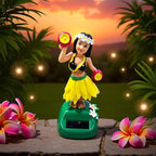 Solar Powered Hula Girl Dancing Figures Decoration, Swinging Hawaiian Girl Doll Car Dashboard Ornaments for Car Interior Home Party Decor Learning Portable