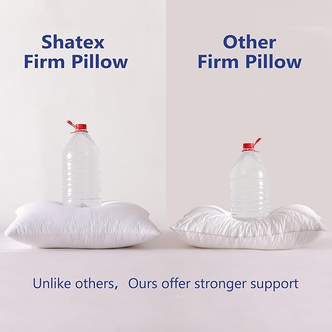 Shatex Medium Firm Pillow, Standard Bed Pillow 26 x 20inch, Adjustable Pillow for Neck Pain Relief, Provide Strong Support for Stomach & Side Sleepers