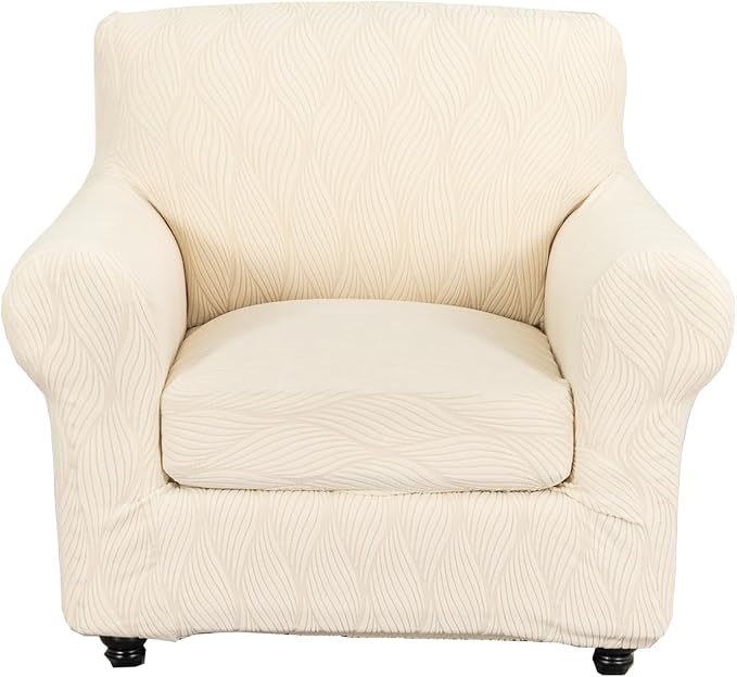 KRFOONN 2 Piece Chair Covers Printed Sofa Covers Couch Covers Washable Armchair Sofa Couch Slipcover Furniture Protector with Elastic Bottom for Living Room (Armchair, 66), Small