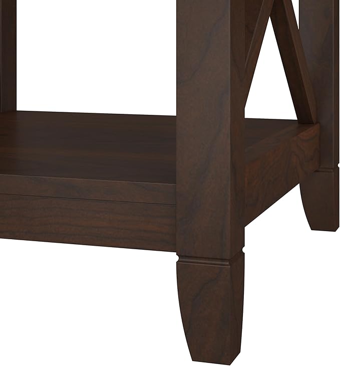 Bush Home Key West Small 2 Shelf Bookcase in Bing Cherry, Compact Home Organizer, Vertical Storage Solution, Bookshelf for Office or Living Room