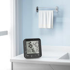 Shower Clock Waterproof Bathroom Timer, Digital Wall Clock with Countdown, Touch Screen, Temperature, LCD Display, Suction Cup Hanging Hole Stand for Kids and Adults