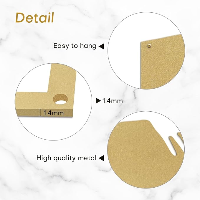 SIGNLEADER Metal Wall Art Decor Love Romance Minimalist Modern Abstract Wall Sculpture Hangings Home Decoration for Living Room, Bedroom, Bathroom, Kitchen, Outdoor - 18" Gold