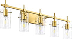 SOLFART Gold Vanity Light Fixtures Bathroom Lighting Over Mirror Wall Lights 5 Lights Bathroom Light