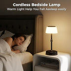 LED Cordless Lamp, 5 Colors Stepless Dimming Table Lamp, Built-in 4400mAh Rechargeable Battery with USB Charging Port, Portable Touch Bedside Light for Patio, Restaurant, Dining(2, Black)