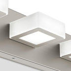 Ralbay 5 Color Temperature Brushed Nickel Bathroom Vanity Lights Dimmable Acrylic Modern LED Brushed Nickel Bathroom Wall Lighting Fixtures 3 Lights