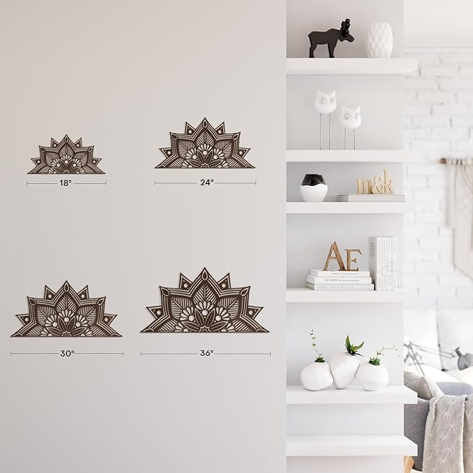 SIGNLEADER Metal Wall Art Decor Flower Minimalist Modern Abstract Wall Sculpture Hangings Home Decoration for Living Room, Bedroom, Bathroom, Kitchen, Outdoor - 24" Bronze