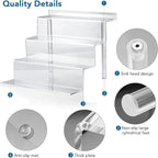 12 Inch Acrylic Shelf for Perfume Organizer in 3 Pack, 4 Tier Funko POP Shelves, Cologne Organizer Tiered Riser Display Stand, Acrylic Display for Decoration