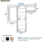 Modular Closet System - 96" Wide Organizer with Towers, Hanging & Wall Mounted Wardrobe in White