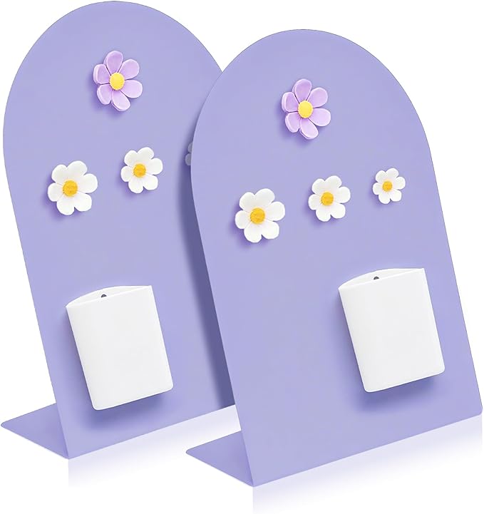 Desk Magnetic Message Board, Metal Bulletin/Memo Board with Magnetic Pen Holder and Flower Pins with Stand, Souvenir/Photo Display Board for Home, Office, Dormitory, Apartment, 8 * 11Inch