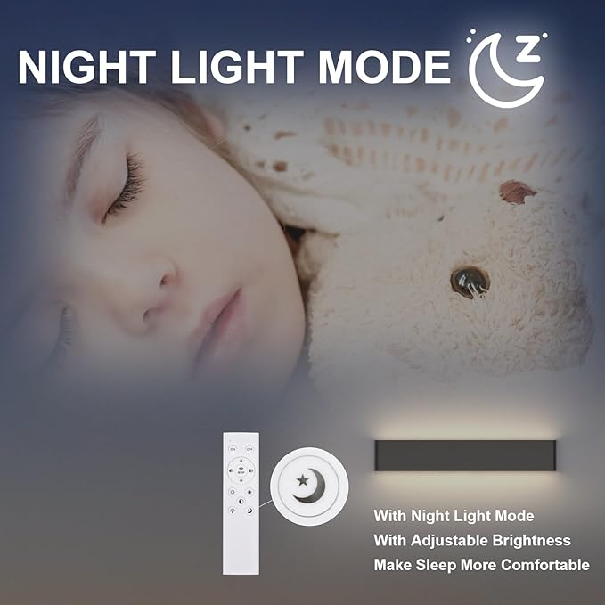 Aipsun 32.6in Remote Control Dimmable Modern Black Vanity Light Fixtures Color Temperature Adjustable LED Bathroom Light Fixture