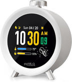 MOMILLA Alarm Clock for Heavy Sleepers, Colorful Screen Temperature, Loud 7-Day Programmable 4 Alarms, Small Clocks Bedrooms for Kids Adults Boys Girls, Easy to Set, Digital White Noise, Hourly Chime