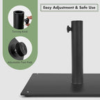 Tangkula 35 LBS Patio Umbrella Base, 20 Inches Heavy Duty Umbrella Stand, Square Umbrella Base w/Non-Slip Pads, Tightening Knob & 2 Adapters, Outdoor Umbrella Stand for Yard, Poolside, Garden (Black)