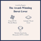 Brooklinen Luxury Percale Duvet Cover – 100% Cotton, Cool, Crisp, Extra-Long Corner Ties, Button Closure, Soft & Breathable – Machine Washable, Duvet Cover King/California King Bed Sizes (White)