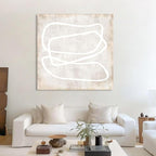 Wall Art for Living Room Wall Decor Bedroom Abstract Art Vintage Kitchen Pictures Office Decor Geometric Paintings Circle Beige Art