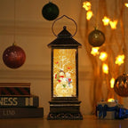 Christmas Snow Globe Lantern Crystal Glitter Lantern Features 8 Songs and 6-Hour Timer Function Ideal for Holiday Decorations and Gifts USB and Battery-Powered Snow Globe (Snowman Families)