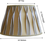 10x16x11 Beige/White Pinched Pleat Shantung Lampshade with Brass Spider fitter - Perfect for table and Floor lamps - Large, Beige/White