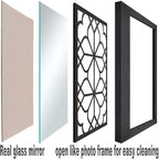 Wocred Set of 2 Rectangular Wall Mirror,Gorgeous Rustic Farmhouse Accent Mirror,Black Entry Mirror for Bathroom Renovation,Bedrooms,Living Rooms and More(11”x15”)