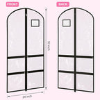 14 Pcs Garment Bags for Dance Costumes Clear PVC with Zippers 24 x 50 Inch Suits Bag with Pockets Dance Costume Organizer Carrier for Storage Cover for Adult (Fully Transparent Black,Classic)