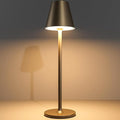 Modern LED Cordless Table Lamp, 4000mAh Rechargeable Battery, 3 Level Brightness Night Light, Metal Shell, Minimalist Design, for Couples Dinner/Coffee Table/Restaurant/Bedroom, Khaki