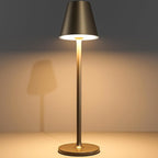 Modern LED Cordless Table Lamp, 4000mAh Rechargeable Battery, 3 Level Brightness Night Light, Metal Shell, Minimalist Design, for Couples Dinner/Coffee Table/Restaurant/Bedroom, Khaki