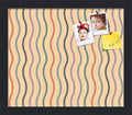 PinPix 14x12 Inch Cork Bulletin Board. This Decorative Framed Pin Board Comes with Multi Color Waves Design and a Satin Black Frame. Ideal for Home Office Decor or Message Board (PinPix-565)