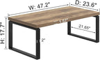 EXCEFUR Coffee Table, Modern Wood and Metal Living Room Table, Industrial Rectangle Center Table for Home Office, Rustic Oak, 47 Inch