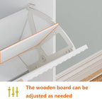 Shoe Cabinet Storage,Modern Freestanding Organizer with 4 Flip Drawers,Narrow Shoe Rack Cabinet for Entryway,White