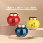 Ceramic Small Urn for Human Ashes Keepsake Mini Decorative Urn with Metal Threaded Lid Secure Seal for Adult or Pet Ashes - Red