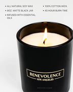 Benevolence LA Eucalyptus & Chamomile Christmas Scented Candles | Soy Candles, Black Candle for Home | Holiday Candle Gifts for Women and Men | Home Fragrance | Aromatherapy | 8oz, 45 Hour Burn