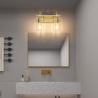 SOLFART Gold Bathroom Light Fixtures 2 Light Wall Light Fixtures Bathroom Vanity Light Over Mirror Vintage Light