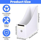 25 Pcs Cardboard Magazine File Holders Magazine Book Bin Box with Label Sticker Paper Organizer Storage Folder for Desk Shelves School Classroom Office Supplies(Classic,White)