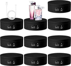 Hoteam Turner Cup Rotating Display Stand for Epoxy Glitter Tumbler Display Turner 360 Degree Tumbler Spinner Automatic Spinning Rotating Platform Mute Photography Turntable(Black,10 Pcs)