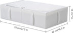 TYEERS Under Bed Storage Containers, Durable Fabric, Washable, Collapsible, Under Bed Storage Bins for Clothes, Blankets, Sheets, Shoes, 27.5x16.5x7 Inches, 6-Pack, White