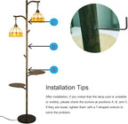 beaysyty Tiffany Style Stained Glass Retro Floor Lamp with Tray, Dimmable Floor Lamps, Custom Color Temperature Standing Lamp for Living Room and Bedroom,Painted Bronze