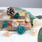 DomeStar Sea Shell Potpourri Bag, Ocean Breeze Scented Dried Flower Potpourri Bowl Filler, Turquoise Vase Filler, Home Fragrance Sachet Petal, Seashell Beach Coastal Bathroom Decor