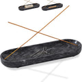 Incense Holder, Natural Marble Incense Burner, Incense Stick Holder for Meditation, insence-Sticks Holder, 10.6inch Ash Catcher (Black)