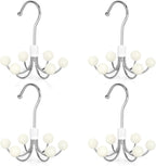 TOPIA HANGER Hoodie Hangers 4-Pack with 6 Wood Balls, 360°Swivel Purse Hanger, Scarf Hanger, Closet Hooks, Handbag Organizer, Bra Hanger, Accessory Organizers for Scarf, Tanktop, Hat, Hoodie CT57W