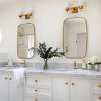 ANDY STAR Gold Oval Mirrors for Bathroom, Large 24x36’’ Brushed Gold Metal Framed Oblong Wall Mirror, Modern Brass Vanity Mirror in Stainless Steel Frame Wall Mount Horizontal or Vertical