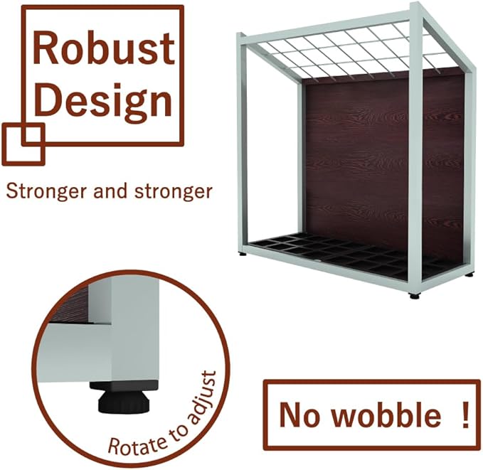 AKIRA Mid-Size Umbrella Stand for 12-Umbrellas Modern Brown Wood Grain & Gray Metal Entryway Organizer Rack Holder for Office or Lobby, Model US-US-0325-GYDB